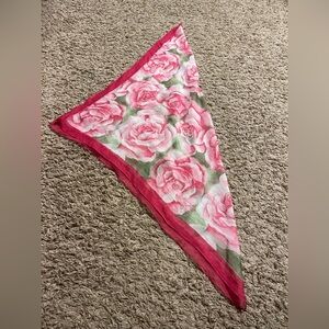 Floral Pink Triangle Scarf/Bandana